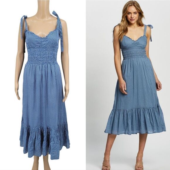 Polo Ralph Lauren  Sleeveless  Dress Cotton Star Polka Dot Sundress Patriotic - Picture 2 of 15